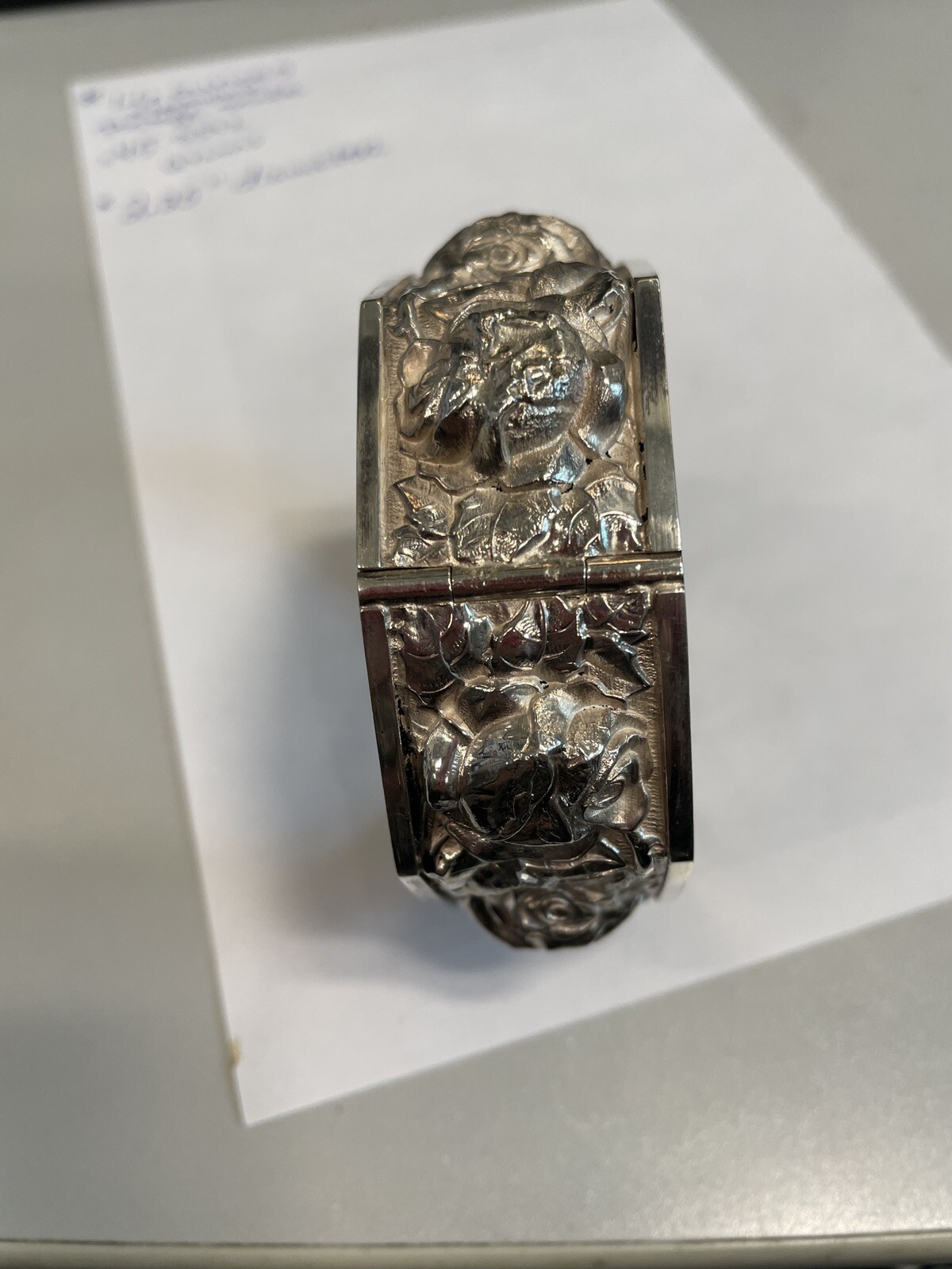 SOLID STERLING SILVER WIDE BANGLE STYLE BRACELET … - image 6