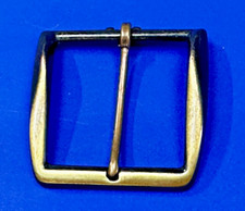 D Shaped Brass Tone Single Prong Replacement NOS Belt Buckle