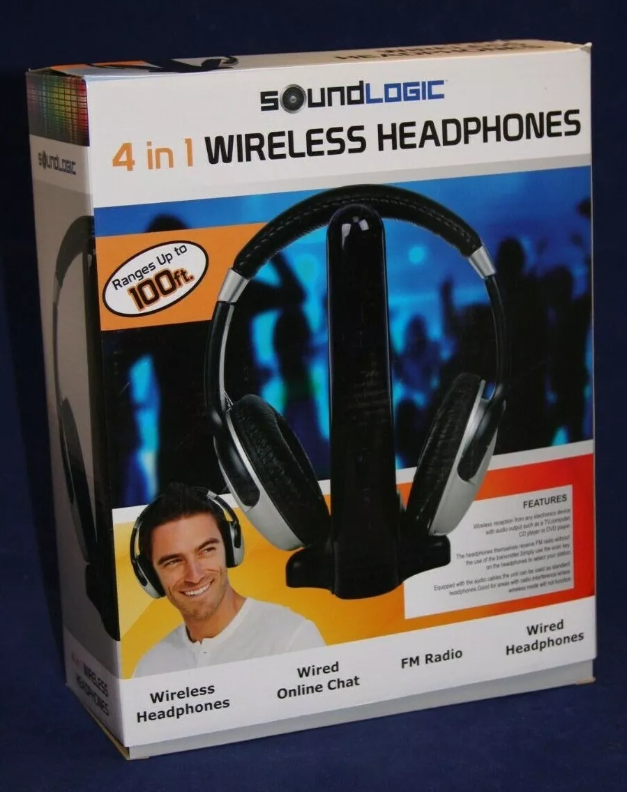 NEW IN BOX Soundlogic Wired and Wireless Headphones with FM Radio