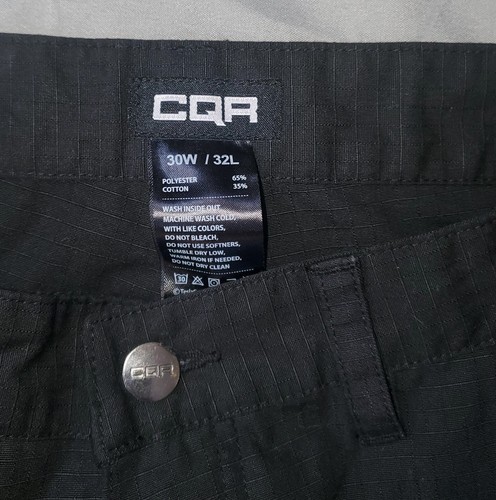 CQR GEAR TACTICAL cargo pants 30x33 black men's Rip Stop TWP301 30W 33L WORK