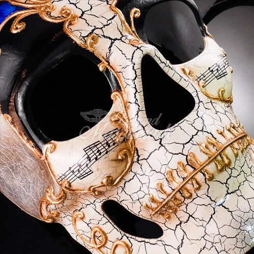 Day of the Dead Mask - Full Face Mask, Dia de los Muertos Masquerade Mask Blue - Image 3 of 4