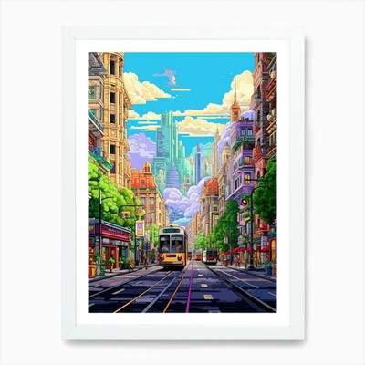 Vienna Pixel Art 1 Art Print Framed Framed Wall Art Poster Canvas Print Picture