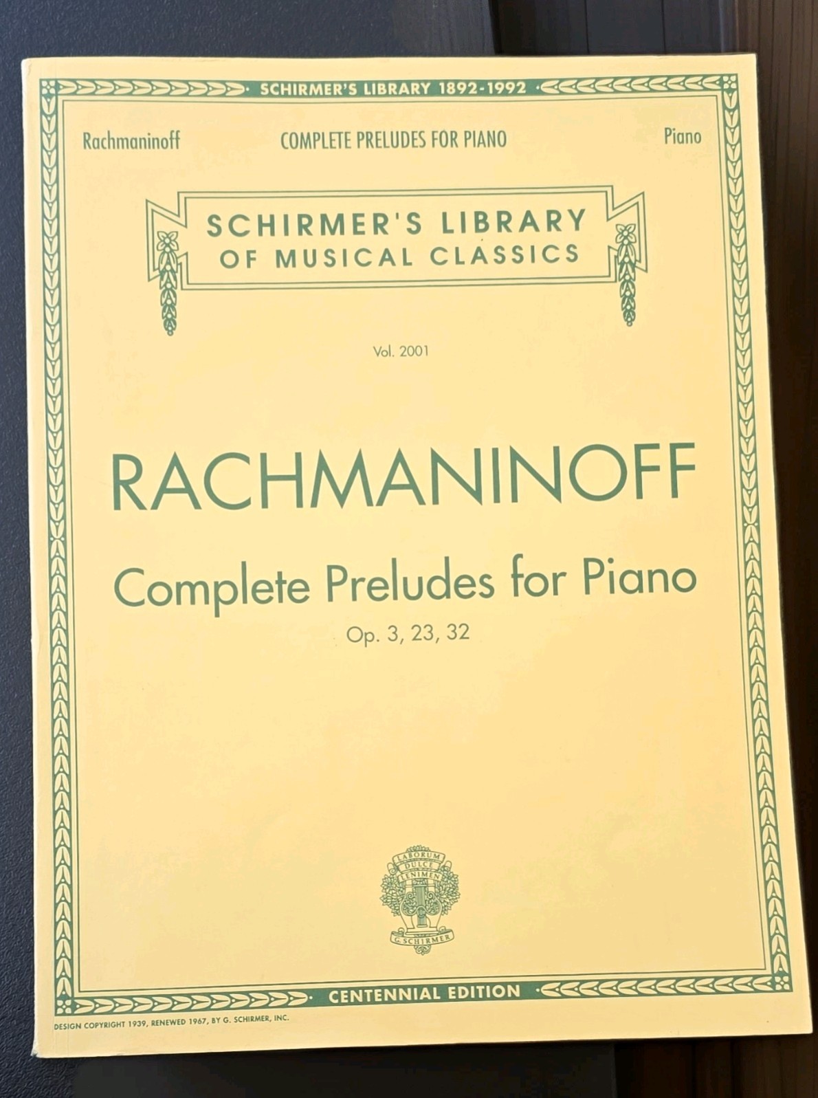 Rachmaninoff Preludes 3, 23, 32 Sheet Music for Piano by G. Schirmer