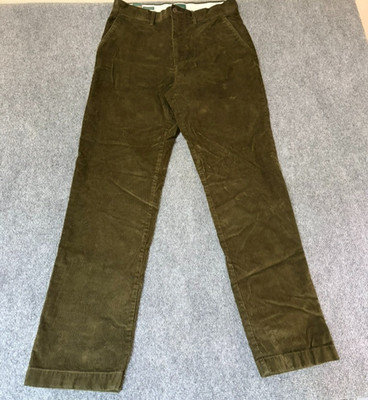 NWT VTG J. CREW Oarsman Broken in Straight Classic Fit Pants Olive Green 32X34
