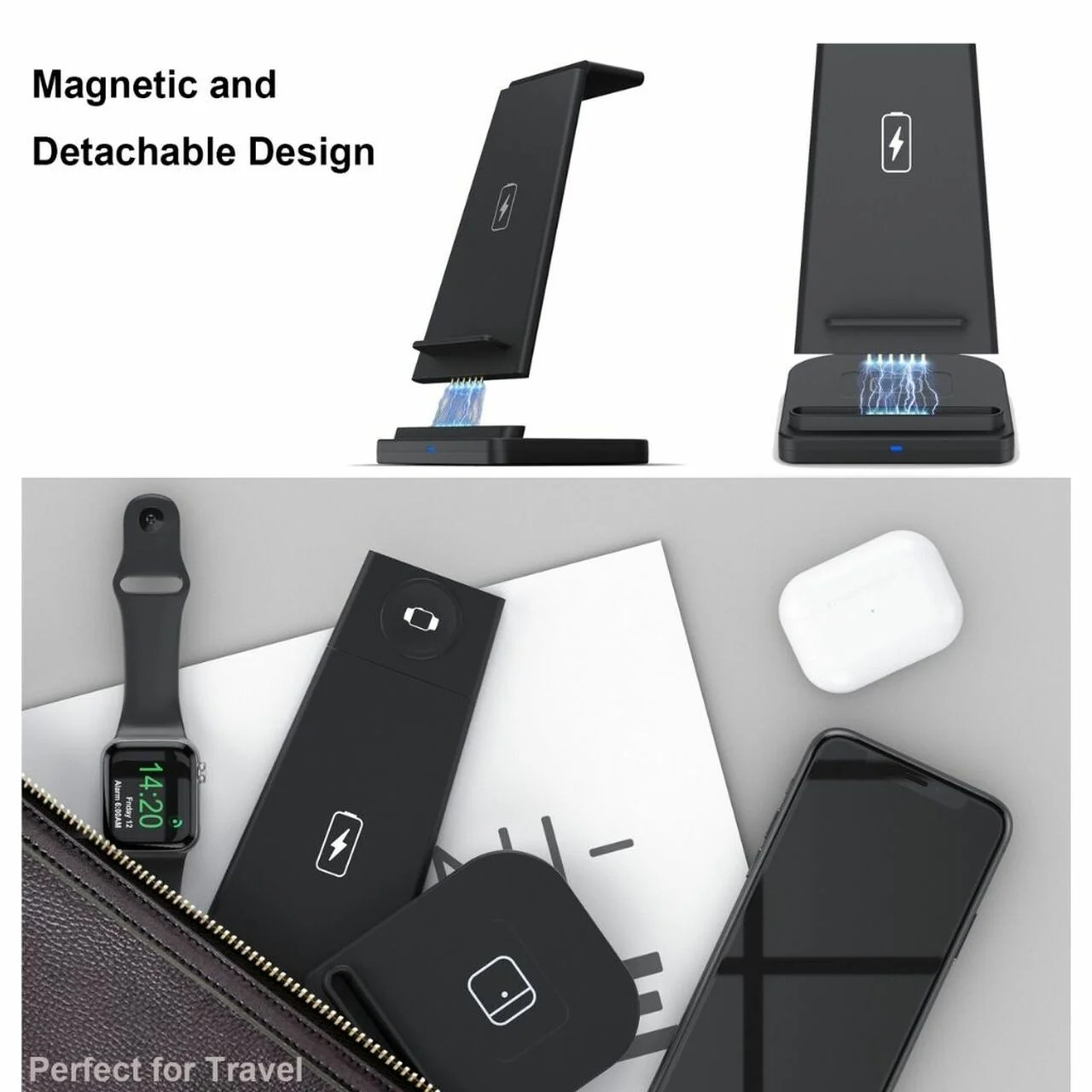 3-in-1 Fast Wireless Charging Stand for Phones, Apple Watch & AirPods image 7