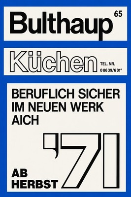   Bulthaup Küchen Design Poster - '71 Style - 24x36