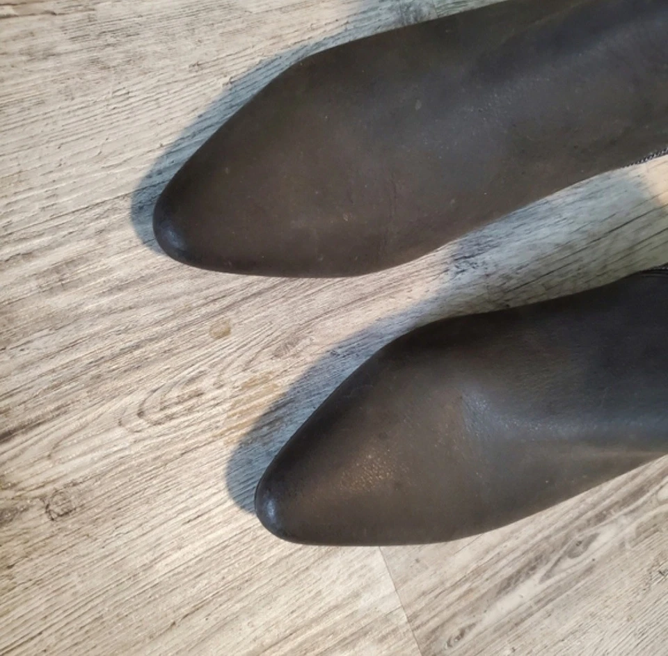 Botines Rockport Comfort espuma viscoelástica talla 9 gris cuero tacón bloque Foto 4 de 4