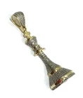 (MA3) Ladies 10k Yellow Gold 3.6 Grams Diamond King Chess Piece Pendant 1-1/2"