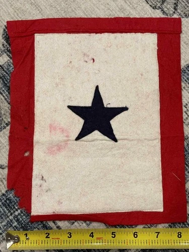WW2 WWII US Army Military Home Front 1 Blue Star Son in Service Banner Flag
