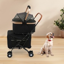 Two-tier Foldable Pet Stroller Dog cat Stroller For Small  Medium Dogs Portable