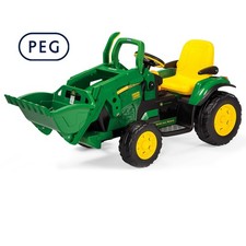 Peg Perego Trattore john deere ground loader 12V con ruspa IGOR0068 -nuovo-IT