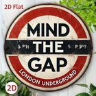 Vintage Beware the Gap London Underground Tin Metal Signs Home Décor 8x8