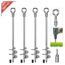 Durable 30'' Heavy Duty Ground Anchors - Ideal for Tents, Trampolines, and More