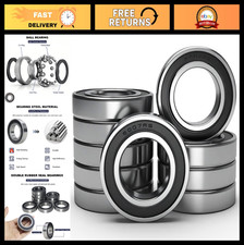 10 PCS 6007-2RS Double Rubber Seal Bearings 35x62x14mm, Pre-Lubricated Deep Groo