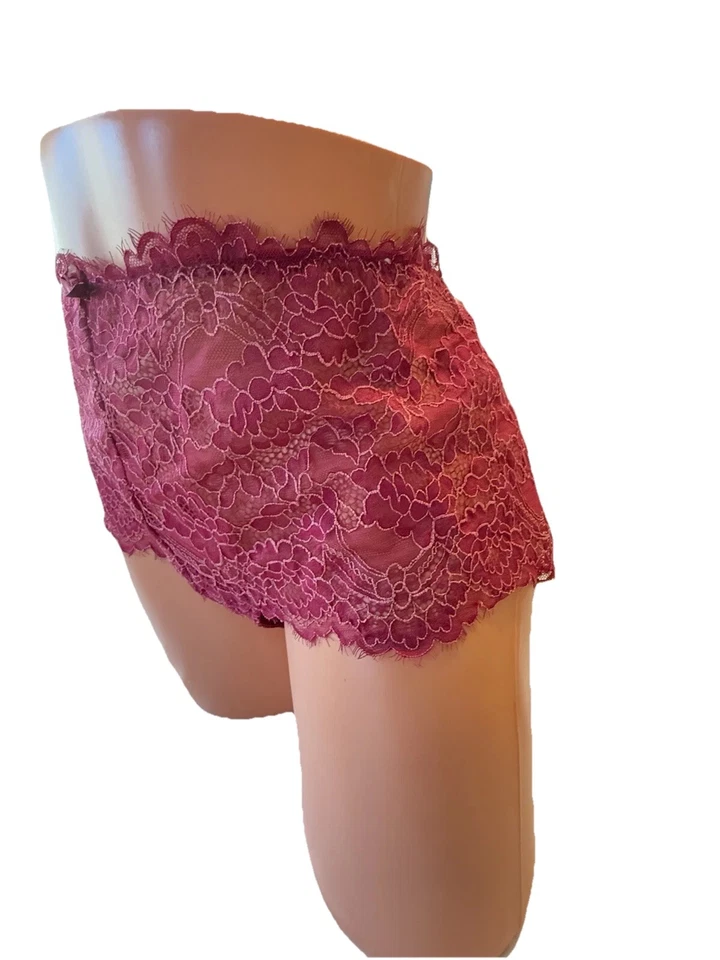 Conjunto 2 Bragas Cacique Corte Alto Encaje Baya y Rojo Negro Cuadros Boyshort 14 16 XXL Foto 4 de 4