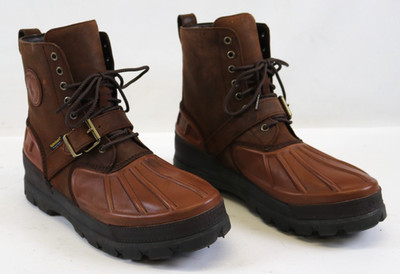 Polo Ralph Lauren Men's Oslo High BT WP 11721 Brown Leather Waterproof Boots 13D