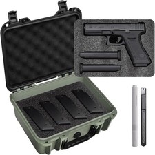 Pistol Case for 2 Handguns   TSA Approved Hard Shell Gun Case with Triple-Laye
