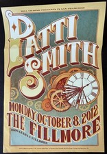 October 8, 2012 Patti Smith Fillmore San Francisco Poster