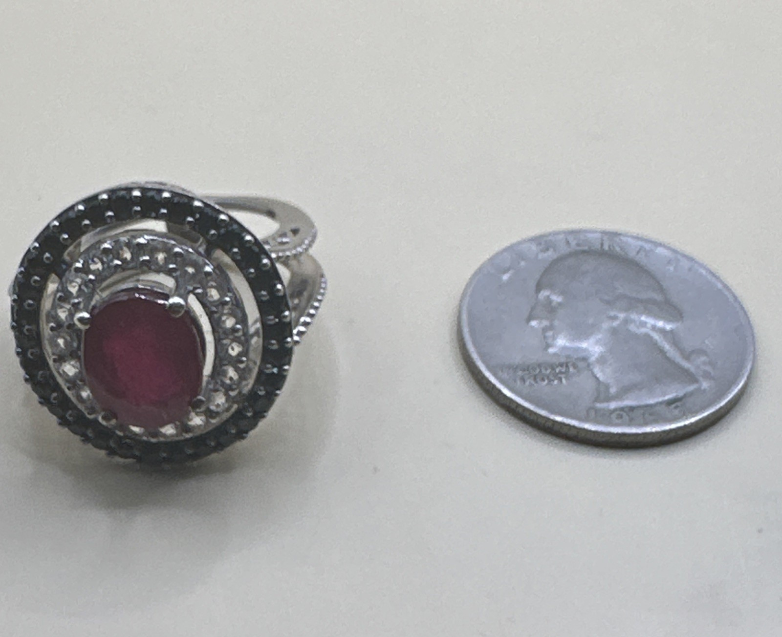 Assorted Gem Set Cluster Sterling Silver Statemen… - image 8