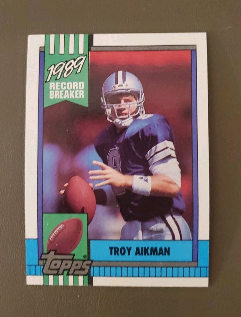 1990 Topps - Record Breaker #3 Troy Aikman - Dallas Cowboys - NM-MT