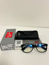 Ray-Ban RB2132 New Wayfarer Black Plastic Blue Light glasses.