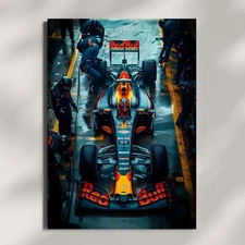 Red Bull F1 Poster - Max Verstappen Car Art - Formula 1 Racing Wall Decor