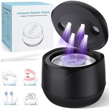 Dental Ultrasonic Retainer Cleaner Machine - Dental Cleaning Pod for Denture,