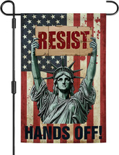 Statue of Liberty Resist Garden Flag 12X18 Inch Protest Yard Sign Patriotic Gard