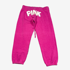 Vintage Y2K Victoria Secret PINK Sweatpants Women Small Joggers Spellout Baggy
