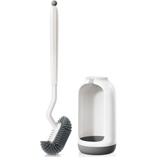 HAMITOR Toilet Bowl Brush Holder Set: Deep Cleaning Silicone Toilet Cleaner Scru