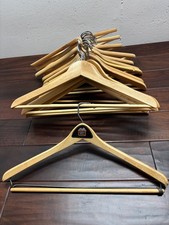 Wooden Suit Hangers Lot 17 Classic Contoured Style 16 Regular 1 VTG Eagle Clothe