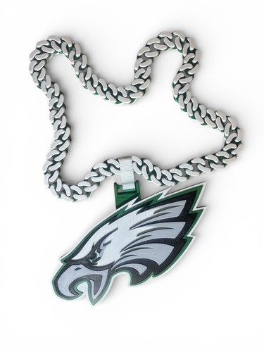 Philadelphia Eagles Hype Chain Cuban Link Necklace for Fans & Game Day Wear