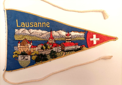 LAUSANNE Suisse Schweiz Switzerland Pennant Pennant - Embroidered Fabric