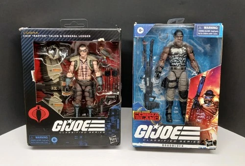 G.I. Joe Classified Series Chip Raptor Talon & Roadblock Set Of 2 ( BOX DAMAGE )