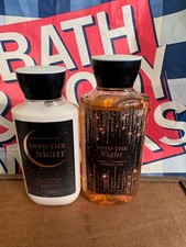 Bath  Body Works INTO THE NIGHT Body Lotion Shower Gel Set of 2 NEW