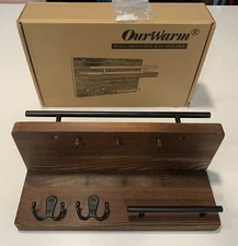 OurWarm Key Holder for Wall Decorative with 5 Key Hooks Wall Mounted Key Hang