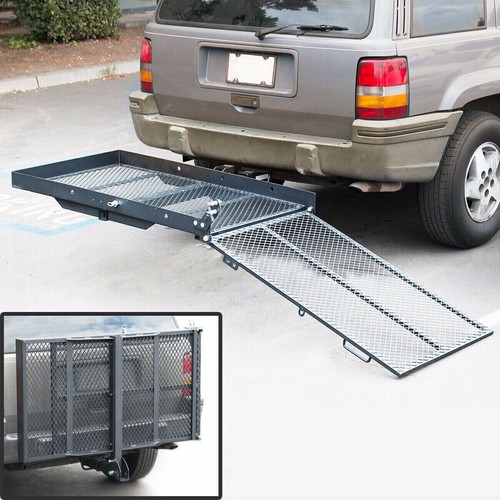 Foldable Electric-Wheelchair Hitch Carrier Mobility Scooter Rack Loading Ramp