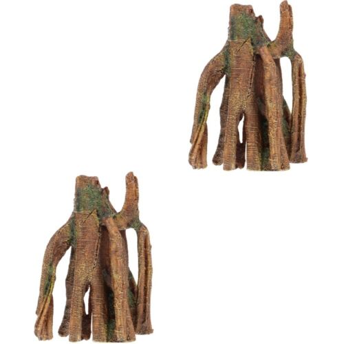 2 PCS Simulation Tree Trunk Decoration Resin Home Artificial for Underwater