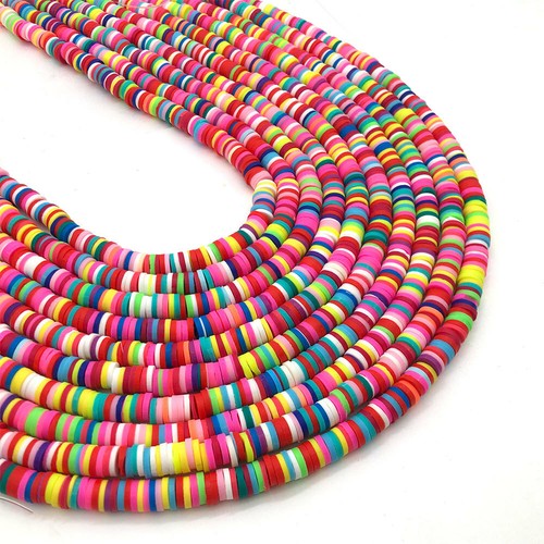 350Pcs Polymer Clay Beads Spacer Disc Flat Beads 6mm Bracelets Jewellery DIY - Picture 26 of 26