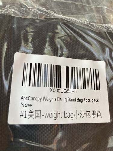 NWT Canopy Weight Bags Gazebo Tent Sand Bags - 4Pcs-Pack (Black) NEW with Tags - Picture 4 of 4