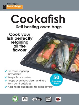 50x Cookafish Taschen - Easy Cook Backofentaschen - kocht Fisch perfekt - reduziert Geruch
