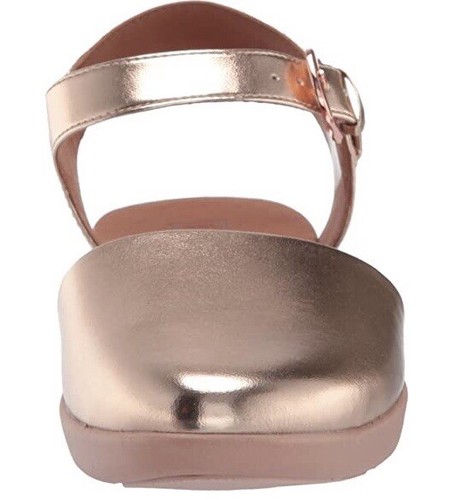 FitFlop Rose Gold Cova II Closed-Toe Faux Leather Sandals UK Size 5 RRP Â£90 New | eBay