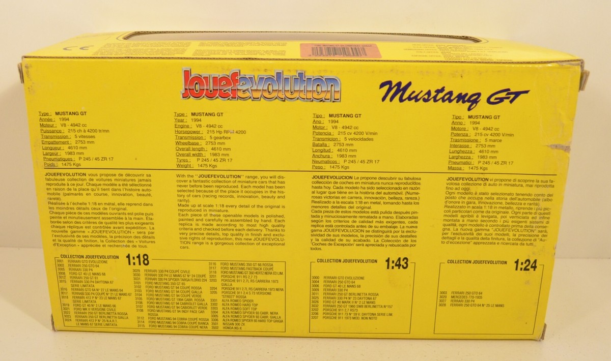 Ancienne FORD MUSTANG 350 GT - Ech. 1/18 de JOUEF EVOLUTION - Made In Italy