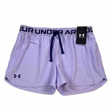 Under Armour Play Up Solid Shorts Youth Girls Size XL Purple 1363372 Loose Fit