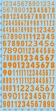 Start Numbers orange 7.6 - 10.0 mm 1:32 Decal Decal