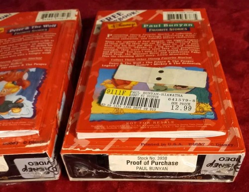 Disney Favorite Stories Storybook 3 VHS Lot: Peter the Wolf, Paul Bunyan, Sleepy - Picture 12 of 12