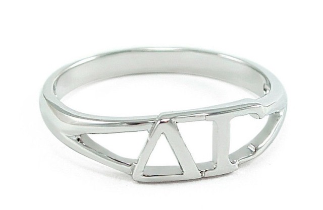 Delta Gamma Sterling Silver Ring With Cut Out Letters New For Sale Online