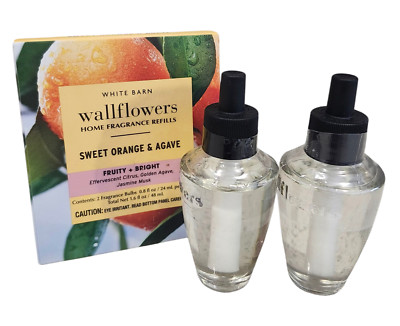NEW Bath & Body Works 2-Pack SWEET ORANGE & AGAVE Wallflower Refill Bulbs