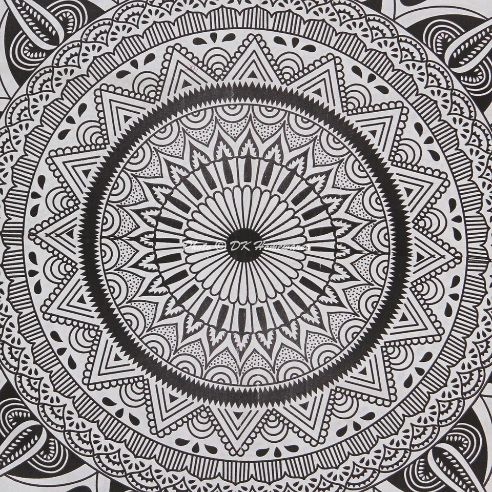 Conjunto de capa de edredom floral cinza duplo roupa de cama étnica boho cobertor capa Doona - Imagem 3 de 4