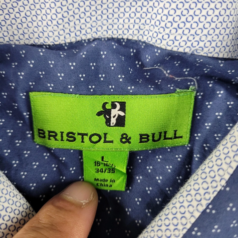 Bristol Bull Shirt Mens Large Blue Button Down Classiccore Western Regular Fit - Image 2 of 4